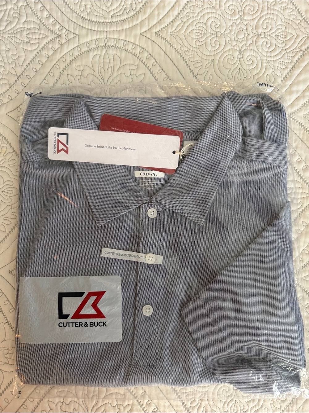 Cutter & Buck Blue/Gray Golf Polo